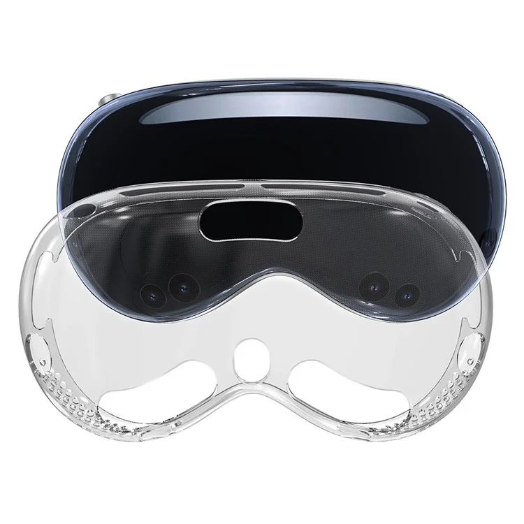 Étui de protection pour Apple Vision Pro, matériau TPU doux pour la peau, couverture de protection - Noir transparent