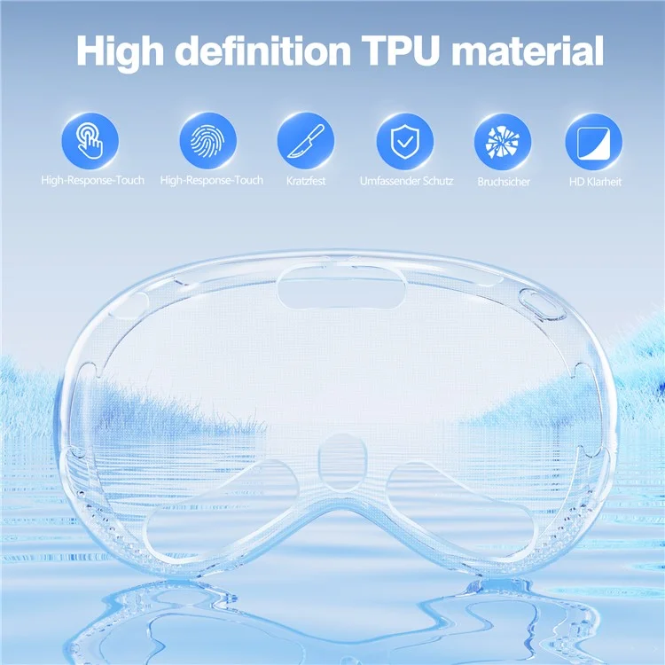 Pour Étui de Protection Apple Vision Pro en TPU Doux-Épiderme - Transparent