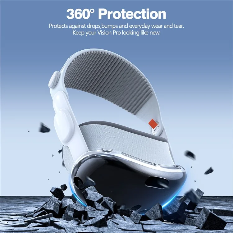 Pour Étui de Protection Apple Vision Pro en TPU Doux-Épiderme - Transparent
