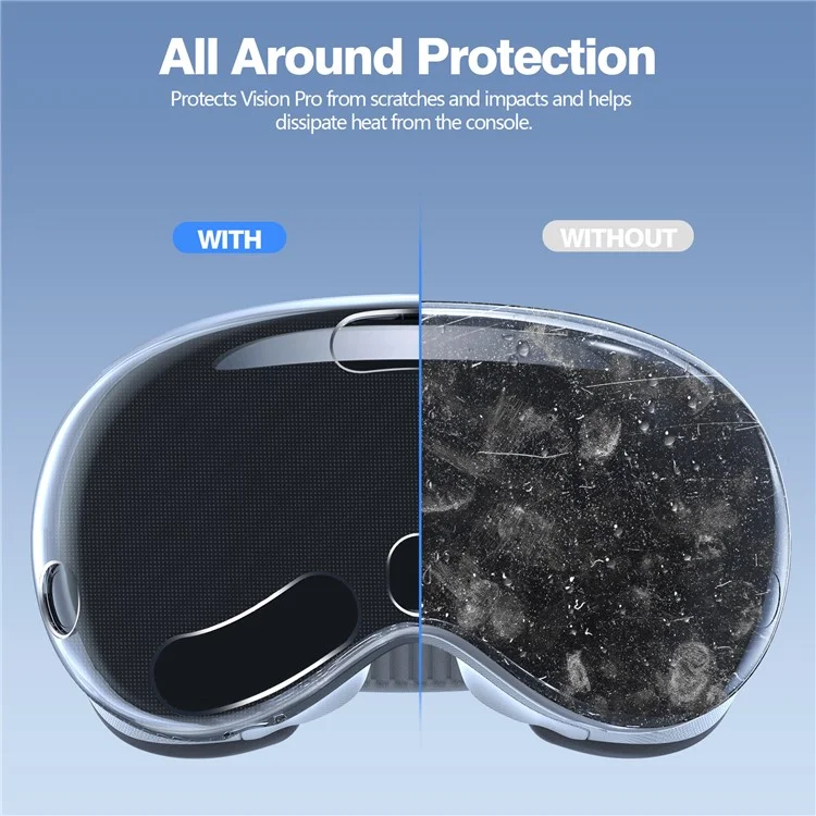 Pour Étui de Protection Apple Vision Pro en TPU Doux-Épiderme - Transparent