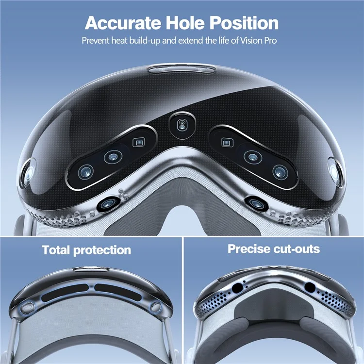 Pour Étui de Protection Apple Vision Pro en TPU Doux-Épiderme - Transparent