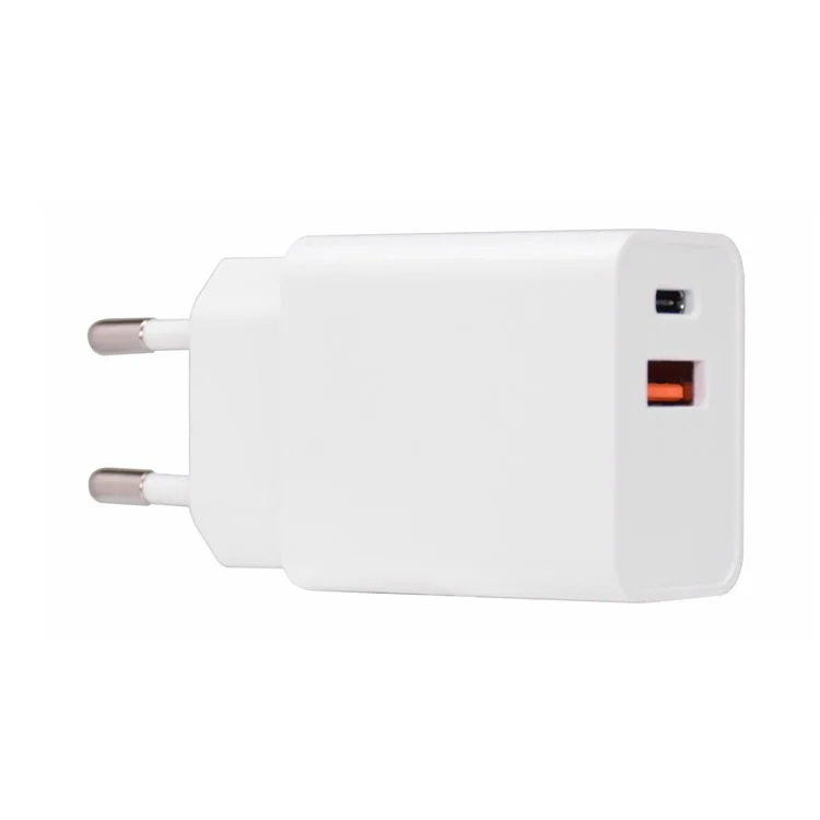 18W USB + Type-C Deux Ports Chargeur de Voyage Rapide - Bouchon ue