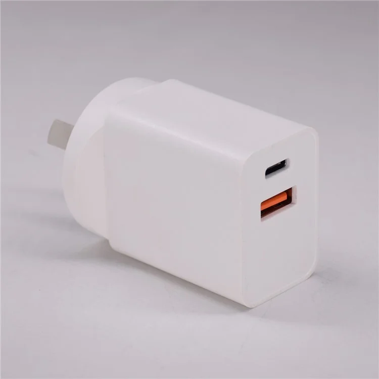 18W USB + Type-C Dual Ports Quick Charge Travel Charger - AU Plug
