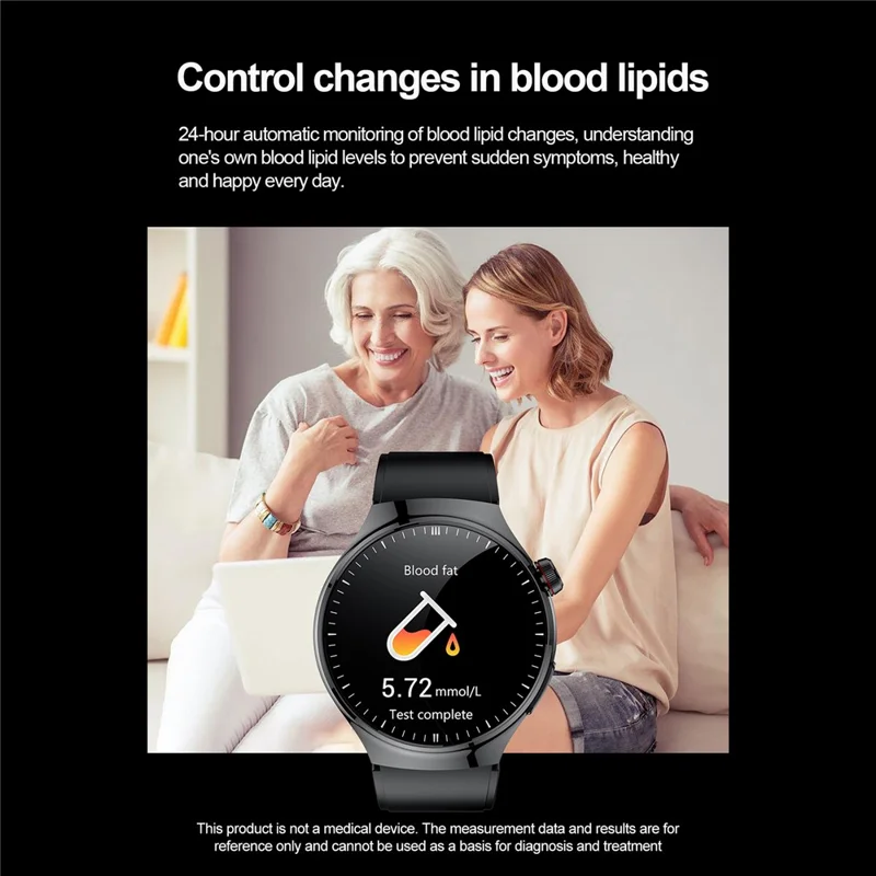 TK26 AMOLED Round Watch Organ Detection Health Monitoring Bluetooth-compatible Calling Smart Watch, Silicone Strap - Blue