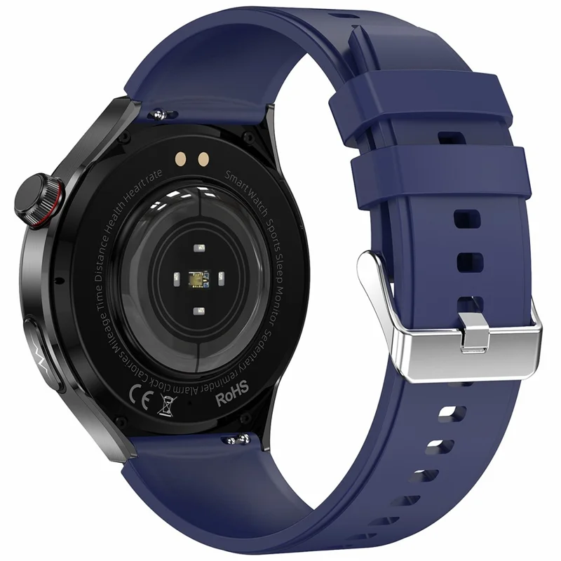 TK26 AMOLED Round Watch Organ Detection Health Monitoring Bluetooth-compatible Calling Smart Watch, Silicone Strap - Blue