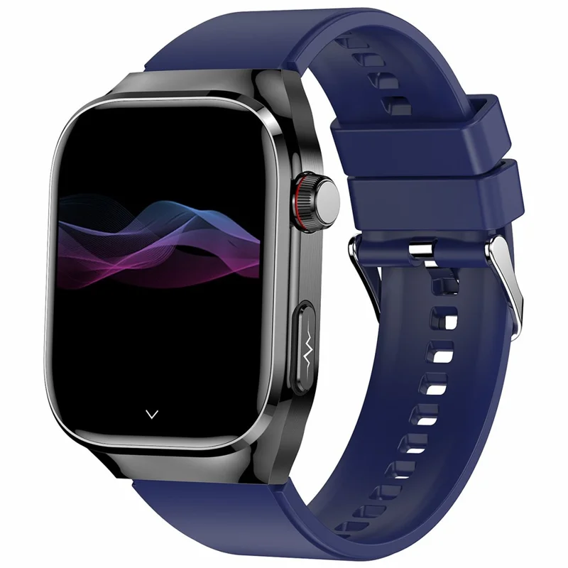 Orologio smart TK16 con schermo AMOLED da 2,04 pollici, monitoraggio ECG e frequenza cardiaca, cinturino in silicone - Blu 