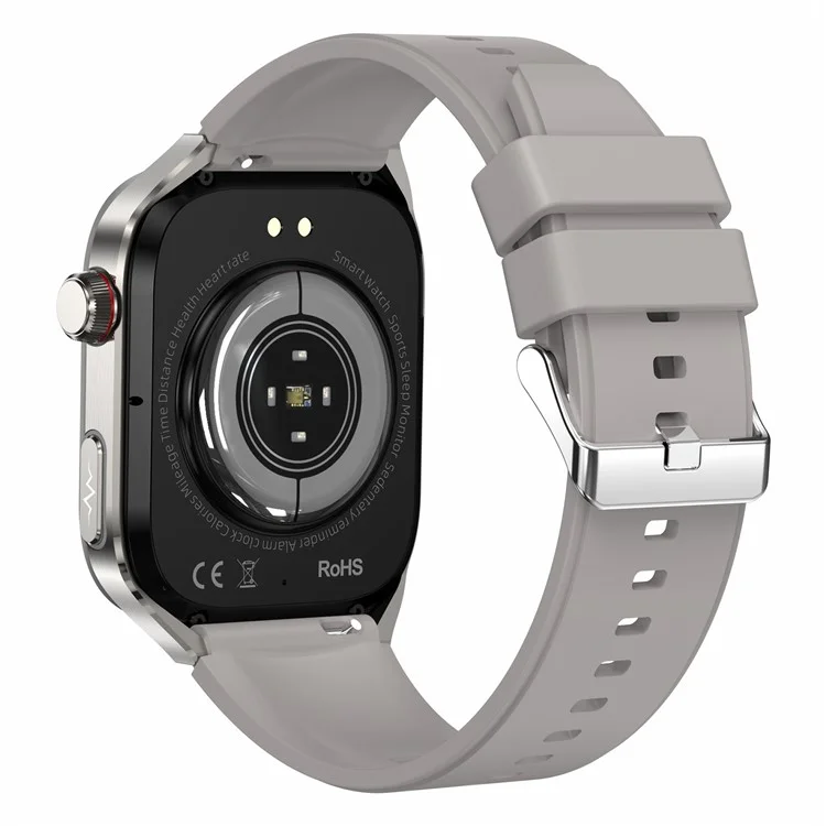 TK16 2.04-inch AMOLED Screen Smart Watch ECG Micro-Physical Examination Heart Rate Monitor, Silicone Strap - Apricot
