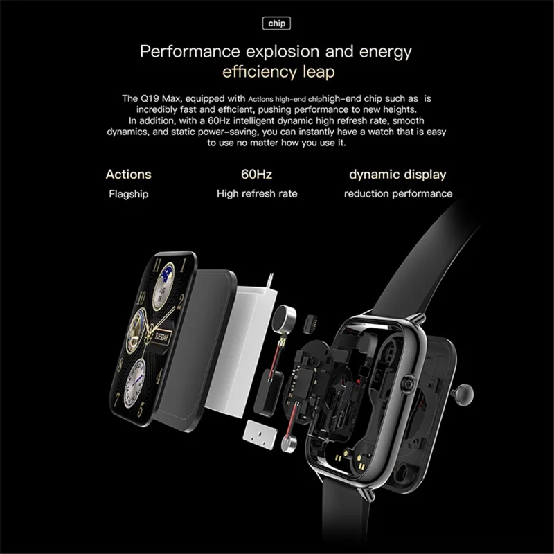 Q19 Pro Max Bluetooth-compatible Calling Smart Watch Heart Rate Sleep Monitoring Fitness Tracker Smart Bracelet - White