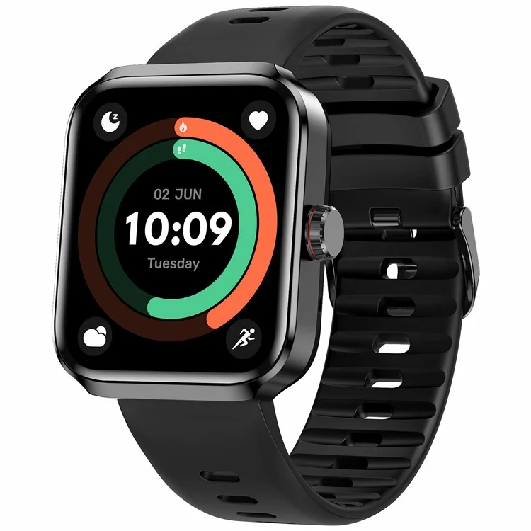 NX22 AMOLED Square Touch Screen Smart Watch GPS Health Monitoring Sport Watch - Negro