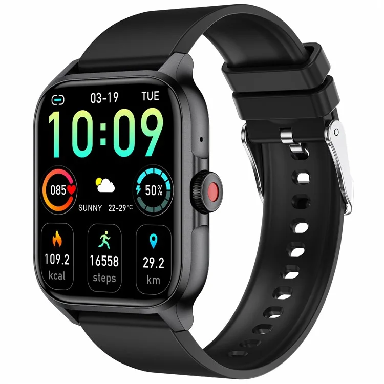 QX15 Realtek Chip 1.85-inch TFT Screen Blood Oxygen Monitor Bluetooth-compatible Smart Watch - Black