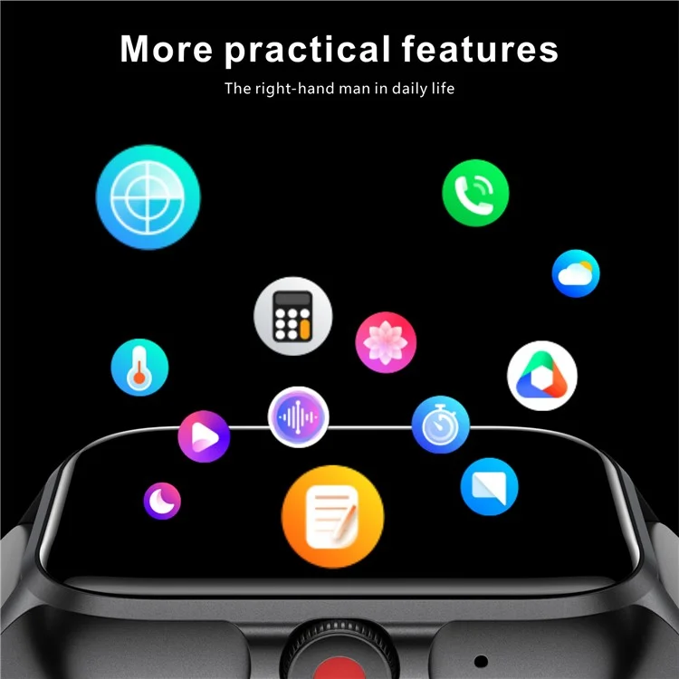 QX15 Realtek Chip 1.85-inch TFT Screen Blood Oxygen Monitor Bluetooth-compatible Smart Watch - Black