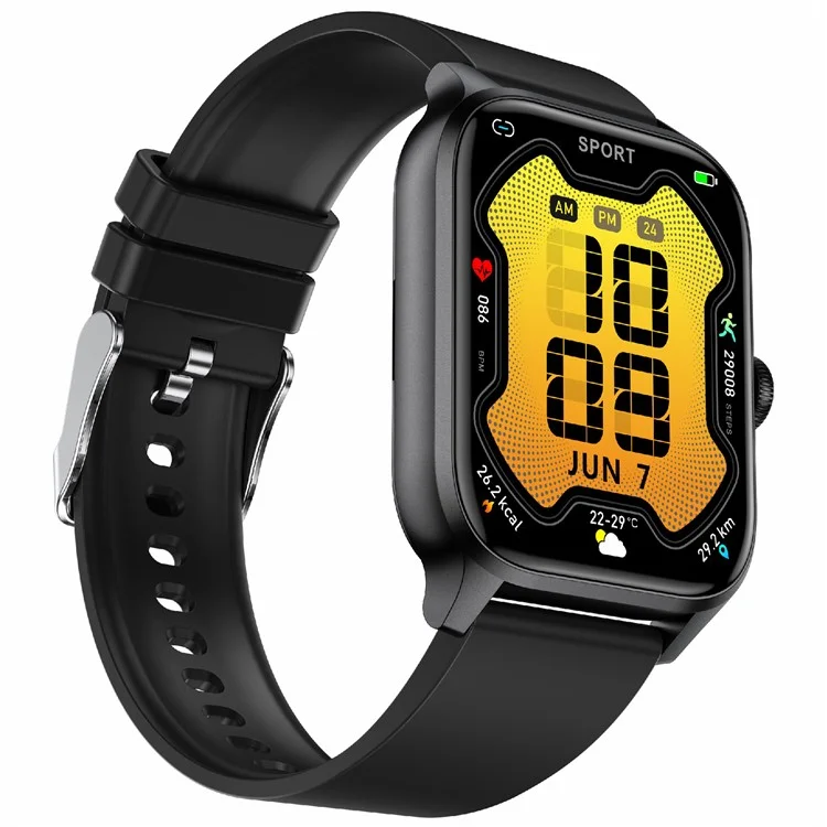 QX15 Realtek Chip 1.85-inch TFT Screen Blood Oxygen Monitor Bluetooth-compatible Smart Watch - Black