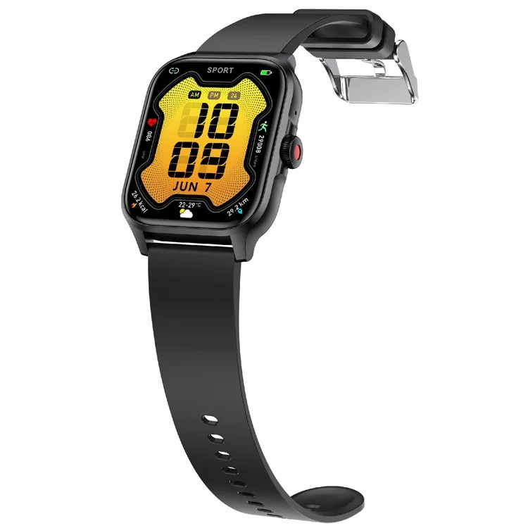 QX15 Realtek Chip 1.85-inch TFT Screen Blood Oxygen Monitor Bluetooth-compatible Smart Watch - Black