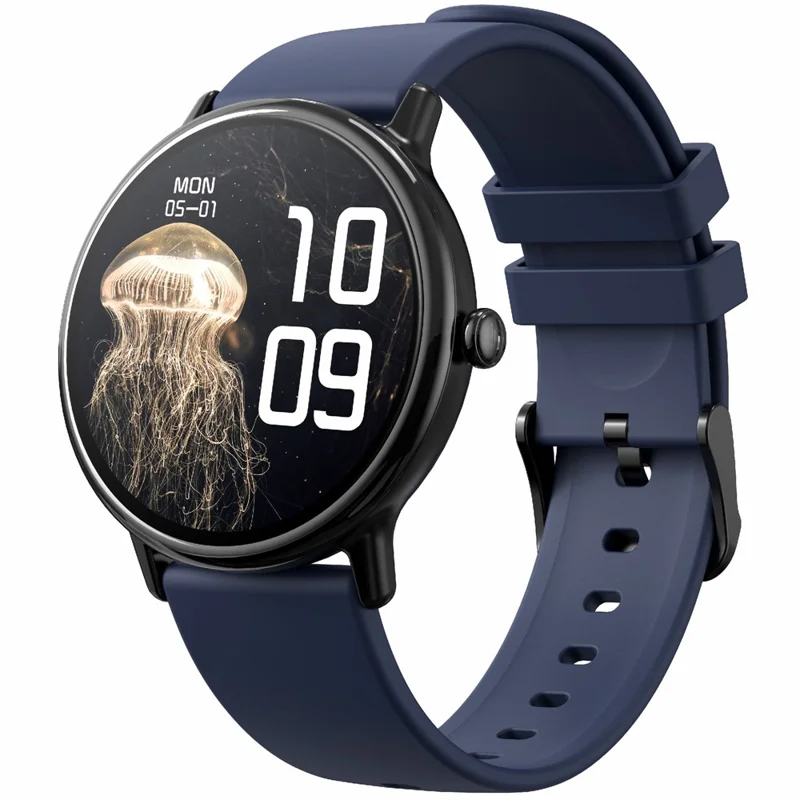 Montre connectée Y86 Sports 1,43 pouces AMOLED Fréquence cardiaque Oxygène sanguin, Bracelet en silicone - Bleu