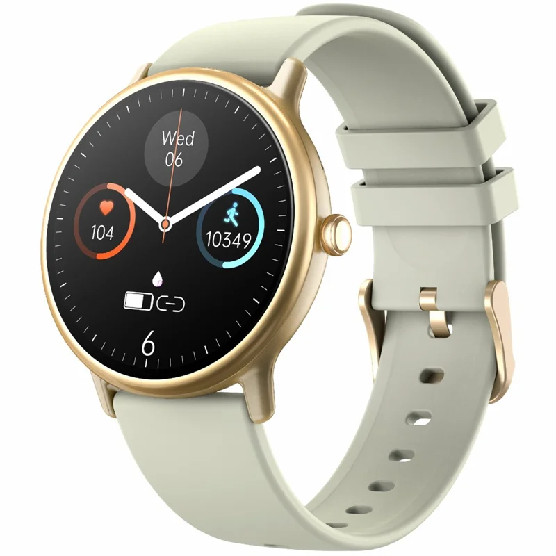 Relógio Inteligente Esportivo Y86 com Tela AMOLED de 1,43 polegadas, Monitor de Frequência Cardíaca e Oxigênio no Sangue, Pulseira de Silicone - Bege