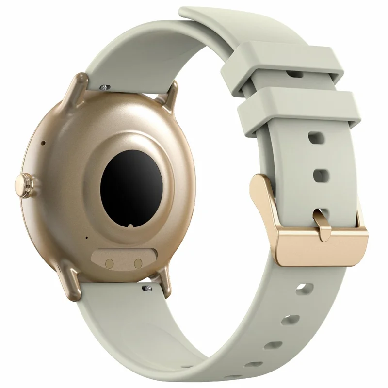 Relógio Inteligente Esportivo Y86 com Tela AMOLED de 1,43 polegadas, Monitor de Frequência Cardíaca e Oxigênio no Sangue, Pulseira de Silicone - Bege