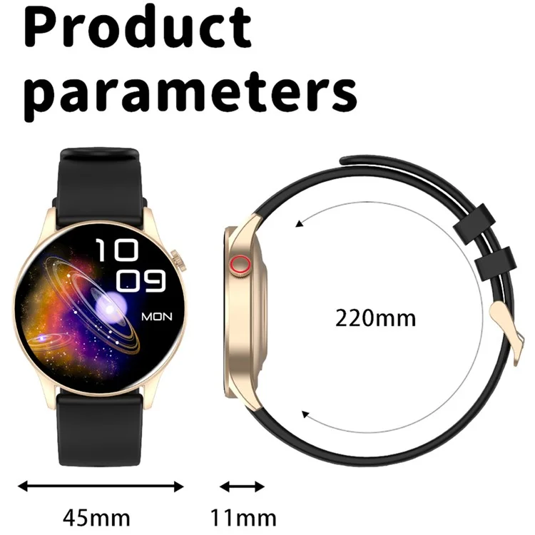 Y85 Round Smart Watch Bluetooth-compatible Call Music Heart Rate Body Temperature Health Monitoring Sports Watch - Purple