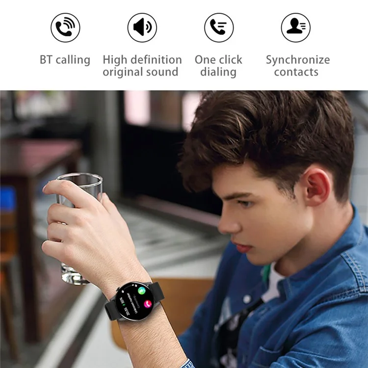 Y85 Round Smart Watch Bluetooth-compatible Call Music Heart Rate Body Temperature Health Monitoring Sports Watch - Purple