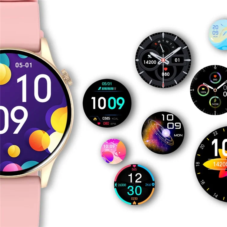 Y85 Round Smart Watch Bluetooth-compatible Call Music Heart Rate Body Temperature Health Monitoring Sports Watch - Purple