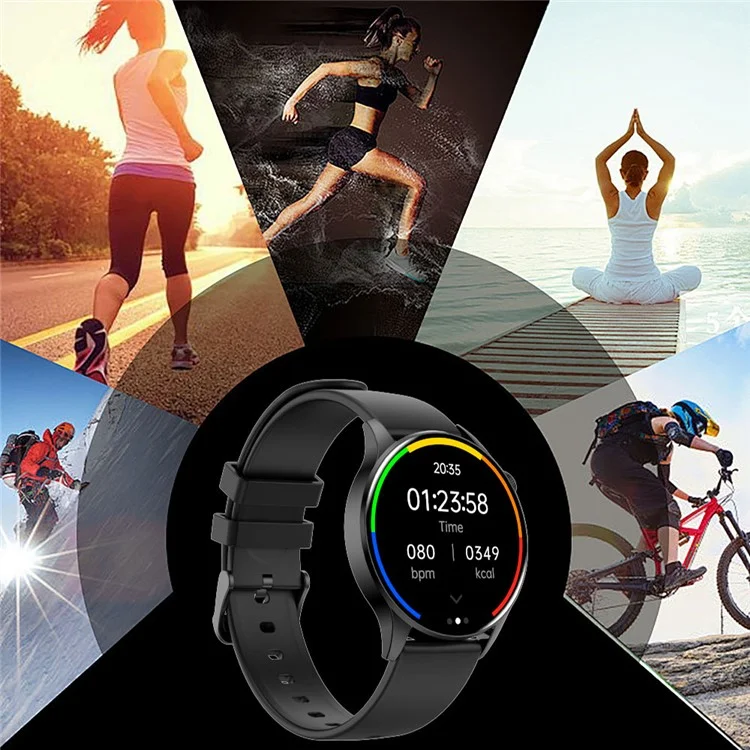 Y85 Round Smart Watch Bluetooth-compatible Call Music Heart Rate Body Temperature Health Monitoring Sports Watch - Purple