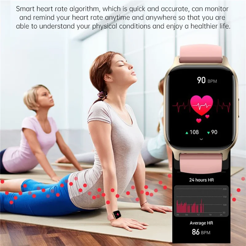 Y3 Smart Watch Bluetooth-compatible Call Heart Rate Monitor 1.85-inch HD Screen Sports Watch - Black