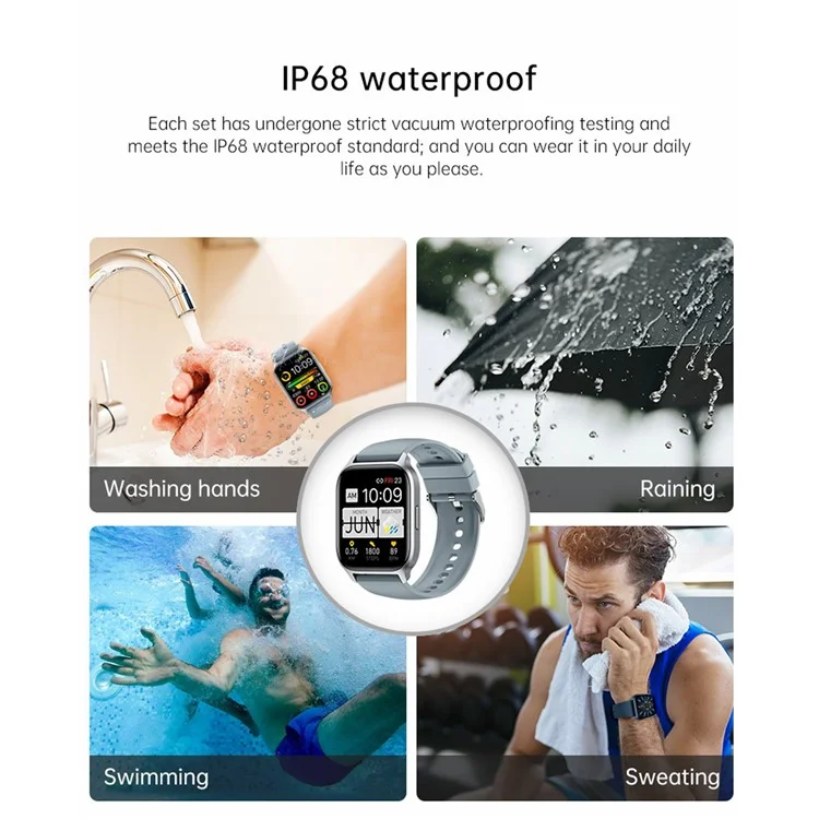 Y3 Smart Watch Bluetooth-compatible Call Heart Rate Monitor 1.85-inch HD Screen Sports Watch - Blue