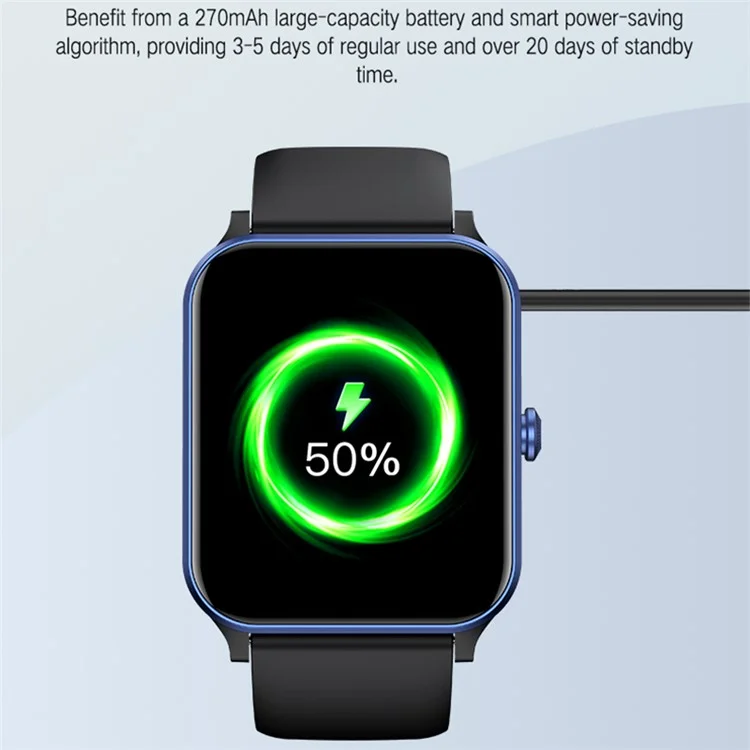 J01 Bluetooth-compatible Smart Watch Blood Glucose Blood Pressure Heart Rate Health Monitoring Sports Watch - Black