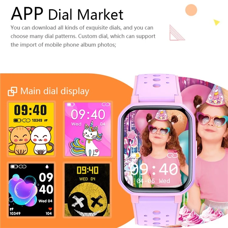 H79 Built-In 5 Games Children Smart Watch Heart Rate Sleep Monitor Sports Watch - Blue