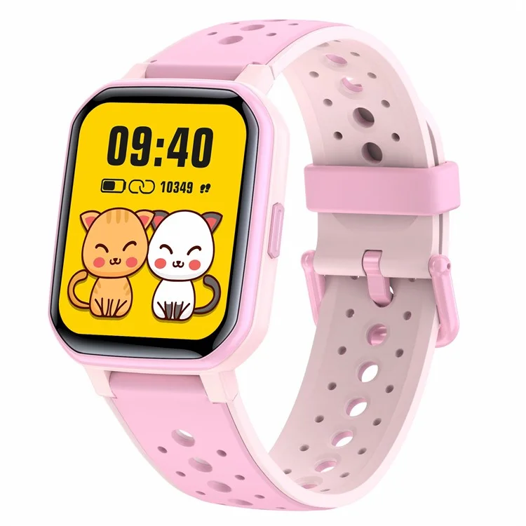 H79 Built-in 5 Games Children Smart Watch Heart Rate Sleep Monitor Sports Watch - Pink