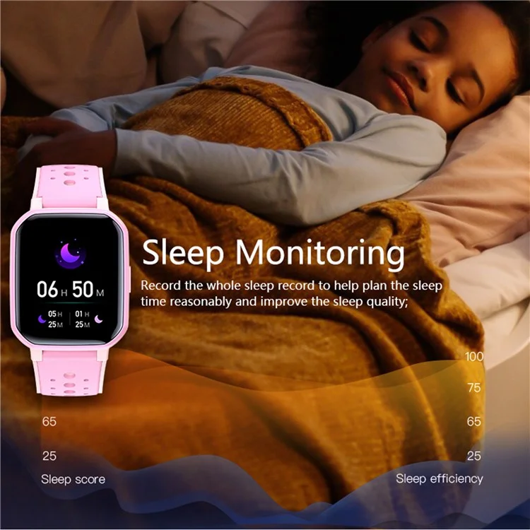 H79 Built-in 5 Games Children Smart Watch Heart Rate Sleep Monitor Sports Watch - Purple