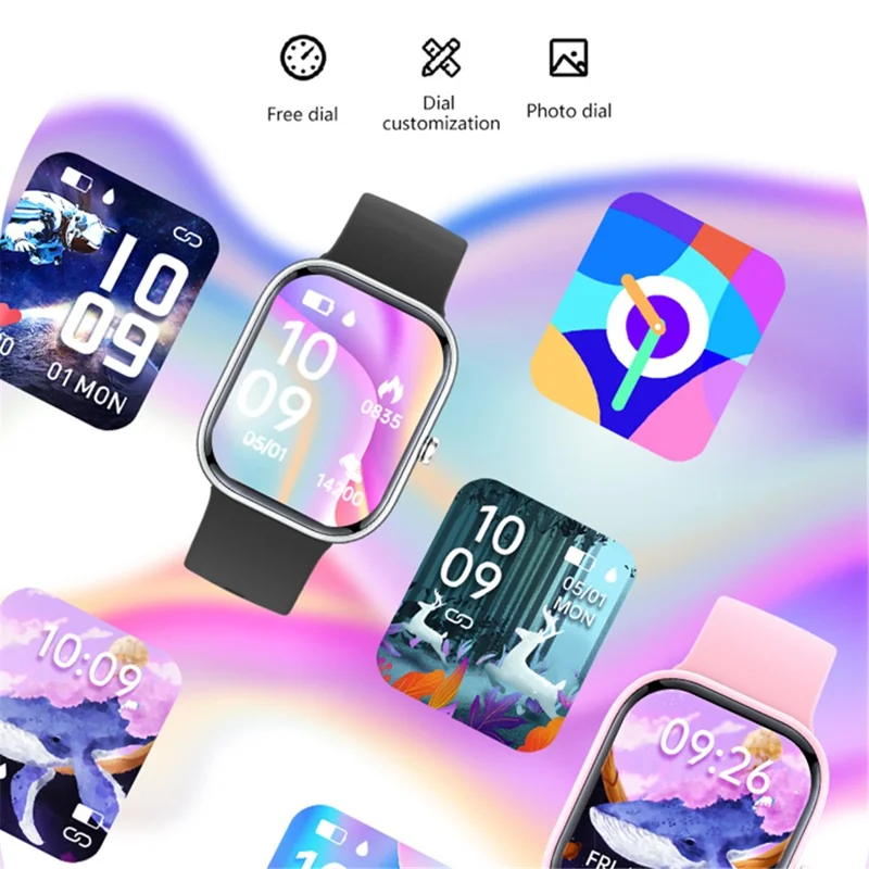 H97 IP68 Waterproof Music Player Heart Rate Sleep Monitor Children Smart Watch - Purple