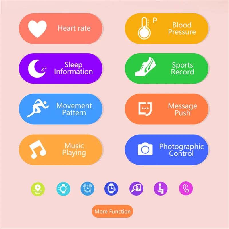 H97 IP68 Waterproof Music Player Heart Rate Sleep Monitor Children Smart Watch - Purple