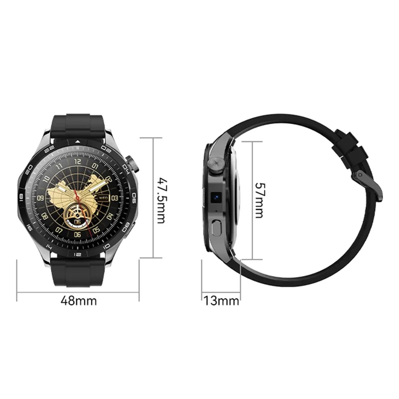 K10 Android 8.1 HD Caméra Double Montre Intelligente GPS Support Appels Mondiaux 4G, 2+32Go (Version Europe / Asie / Afrique) - Noir