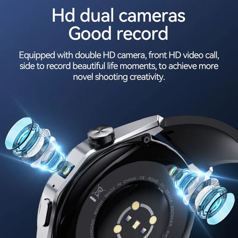K10 Android 8.1 HD Dual Camera GPS Smart Watch Support 4G Global Calls, 2+32GB (Versione Europa / Asia / Africa) - Argento
