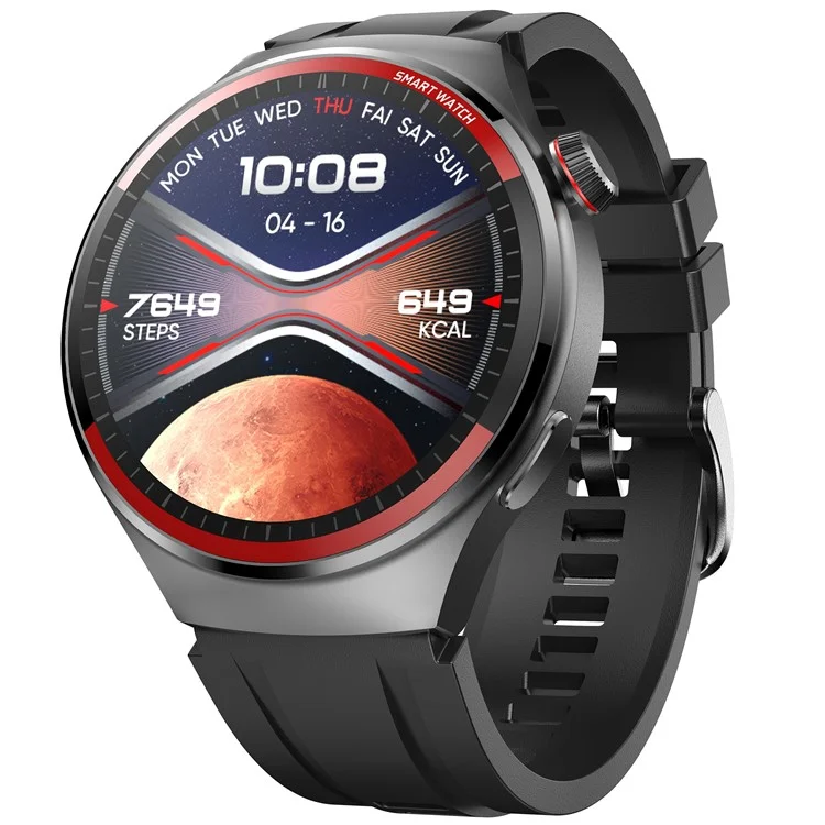 MT78 1.43-inch AMOLED Smart Watch Bluetooth-compatible Calling Heart Rate Blood Pressure Monitoring Sports Watch - Black