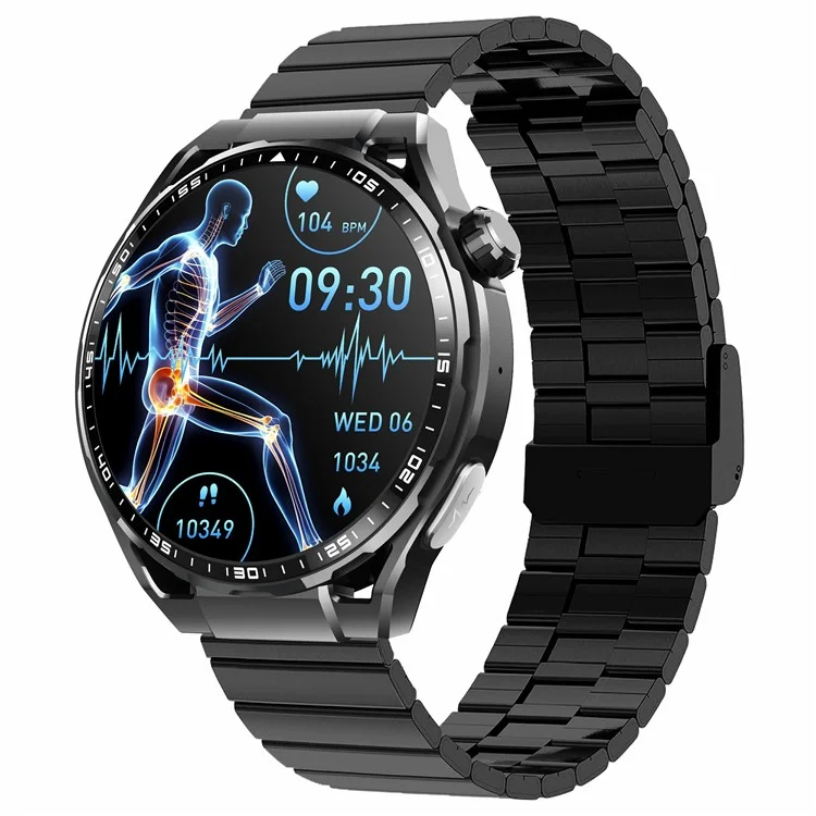 F200 Steel Strap Smart Watch SOS Non-Invasive Blood Glucose ECG Sleep Monitoring Sport Watch