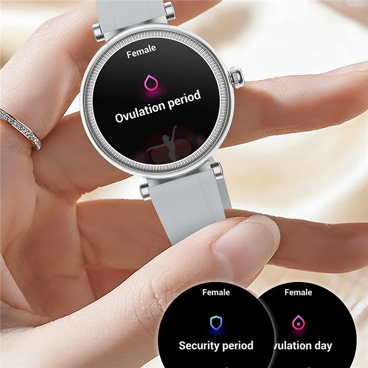 CF37 Women Smart Watch Menstrual Cycle Reminder Health Monitoring Bluetooth-compatible Call Smart Bracelet - Black