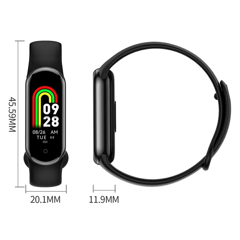 M8 0.96-inch Touch Screen Smart Wristband Waterproof Sleep Heart Rate Monitoring Smart Bracelet - Black