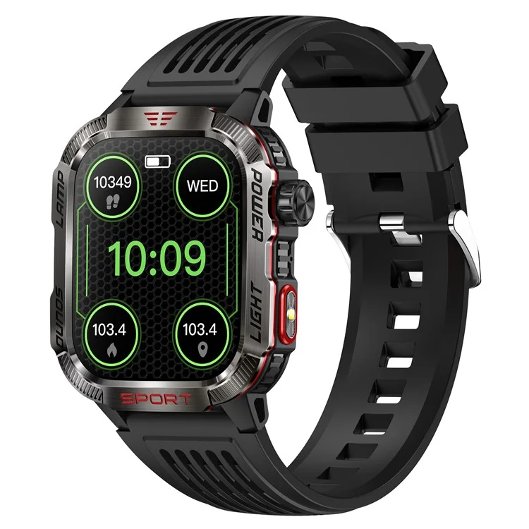 HT29 Banknote Detection Flashlight Compass Altitude Test Smart Watch Health Monitoring Waterproof Sports Watch - Black