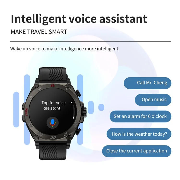 LC18 2-in-1 1.53-inch AMOLED Screen Heart Rate Monitor Smart Watch + TWS Bluetooth-compatible Earbuds - Black