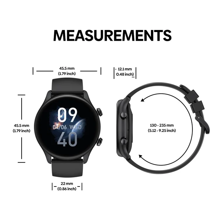 ZEBLAZE Btalk 3 Plus 1.39-inch Bluetooth-compatible Call Smart Watch Heart Rate Monitor Sports Bracelet - Black