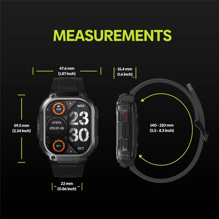 ZEBLAZE Thor SQ 2.13-inch AMOLED Screen Video Calls 4G Smart Watch, 2+16GB