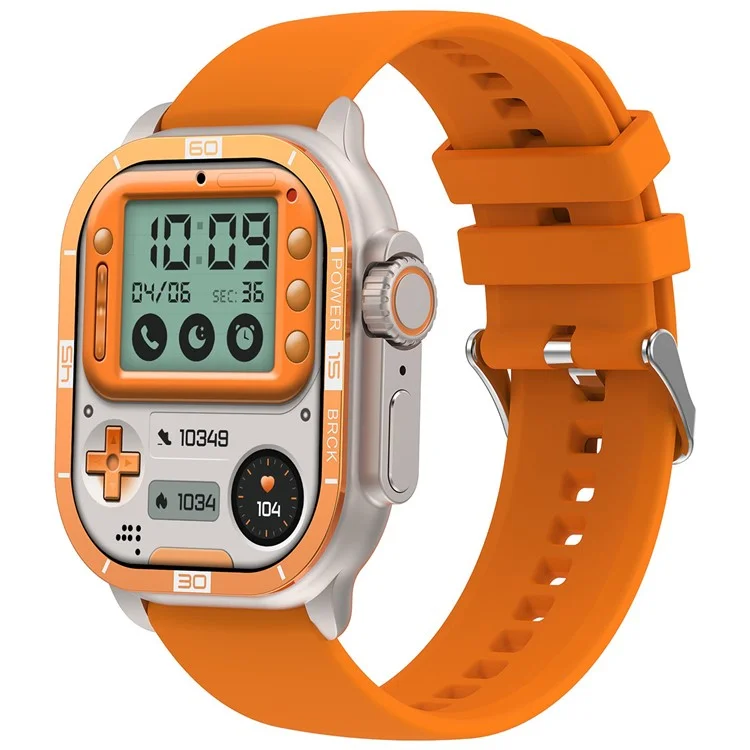 HK96S 2.06-inch AMOLED Screen Heart Rate Monitor Smart Watch Bluetooth-compatible Call Fitness Tracker - Orange