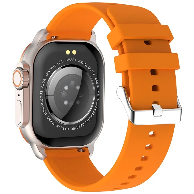 HK96S 2.06-inch AMOLED Screen Heart Rate Monitor Smart Watch Bluetooth-compatible Call Fitness Tracker - Orange