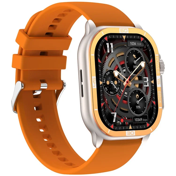 HK96S 2.06-inch AMOLED Screen Heart Rate Monitor Smart Watch Bluetooth-compatible Call Fitness Tracker - Orange