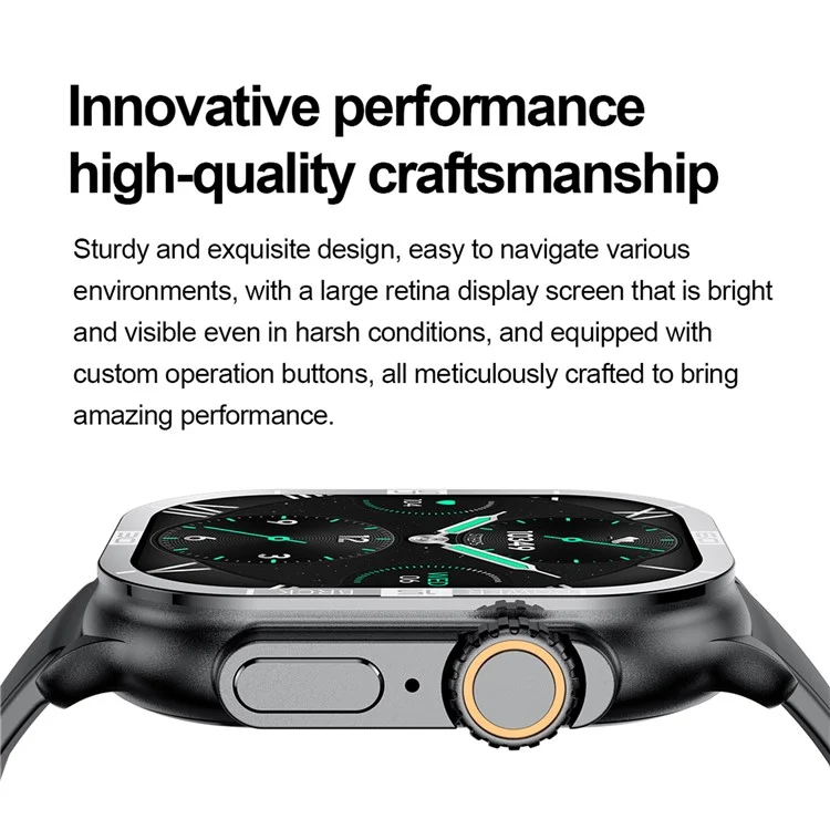 HK96S 2.06-inch AMOLED Screen Heart Rate Monitor Smart Watch Bluetooth-compatible Call Fitness Tracker - Orange