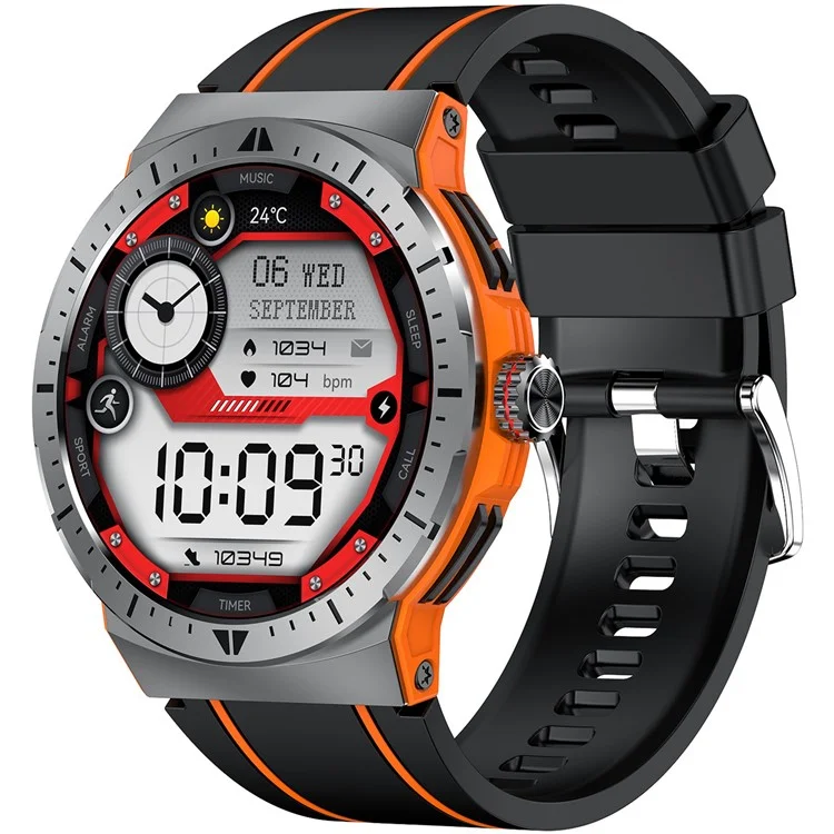 HK52 Smartwatch con display AMOLED da 1,43 pollici, chiamata Bluetooth, modalità sport multiple e bracciale - Arancione