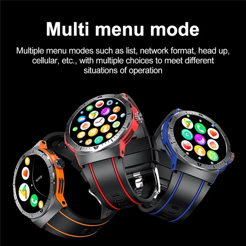 HK52 Smartwatch con display AMOLED da 1,43 pollici, chiamata Bluetooth, modalità sport multiple e bracciale - Arancione