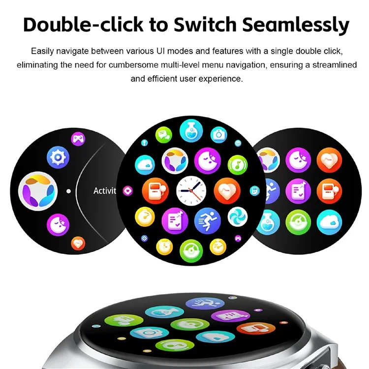 GT95 Smart Watch Earphone Bluetooth-compatible Call 1.53 inch Screen Fitness Tracker Heart Rate Monitor - Silver