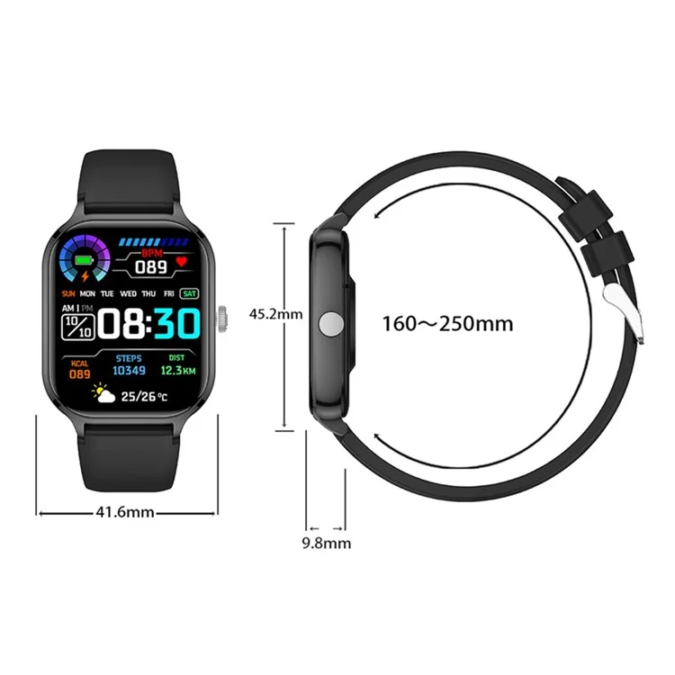 Z49 gtS4 2.01-inch Screen Smart Watch Bluetooth-compatible Call Heart Rate Sleep Health Monitoring Sports Watch - Black